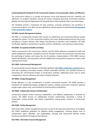 understanding iso standards for the construction