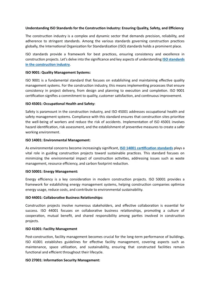 understanding iso standards for the construction