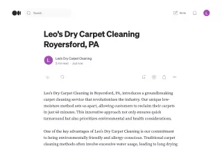 Leo’s Dry Carpet Cleaning Royersford, PA