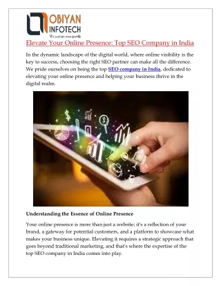 elevate your online presence top seo company