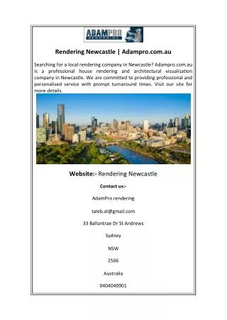 rendering newcastle adampro com au