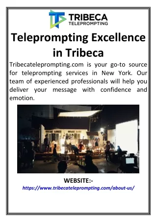 Teleprompting Excellence in Tribeca