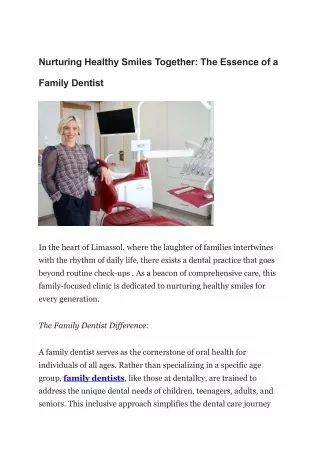 family dentistry Limassol