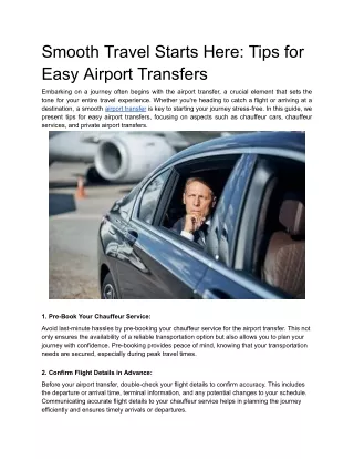 Smooth Travel Starts Here_ Tips for Easy Airport Transfers