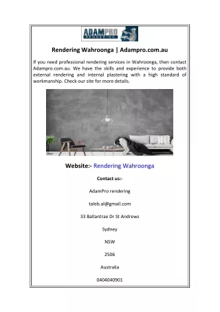 rendering wahroonga adampro com au
