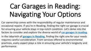 car garages in reading navigating your options