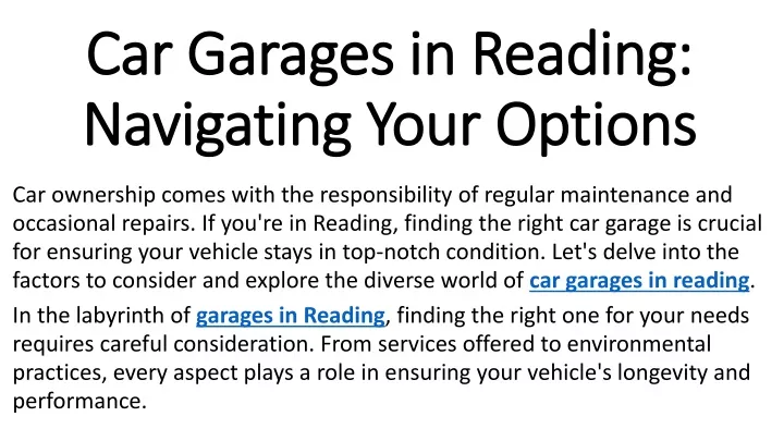 car garages in reading navigating your options