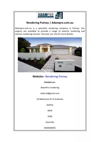 rendering putney adampro com au
