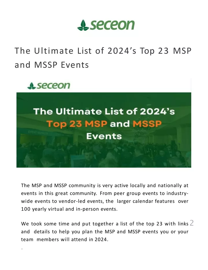 PPT The Ultimate List Of 2024 S Top 23 MSP And MSSP Events PowerPoint   The Ultimate List Of 2024 S Top 23 Msp And Mssp N 