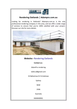 rendering oatlands adampro com au