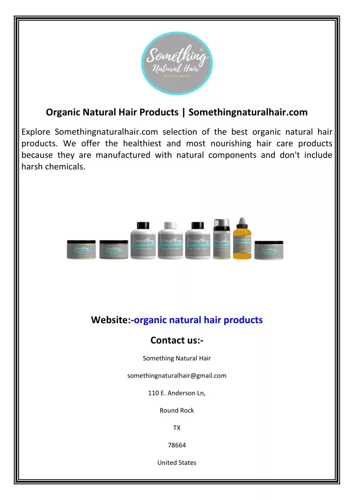 organic natural hair products