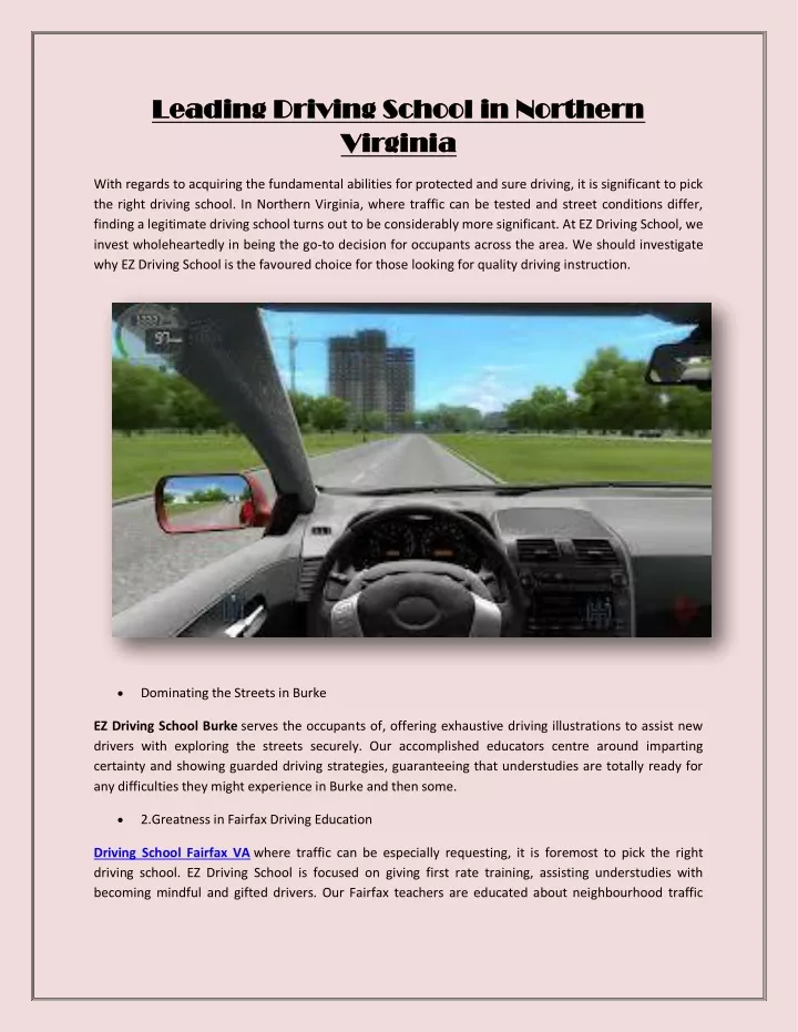 leading driving school in northern leading