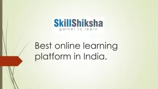 Best online learning platform in India