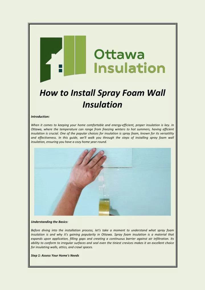 how to install spray foam wall insulation