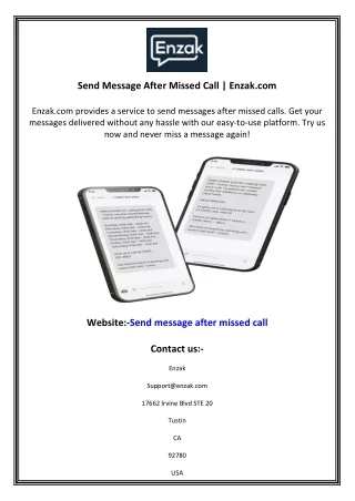 send message after missed call enzak com