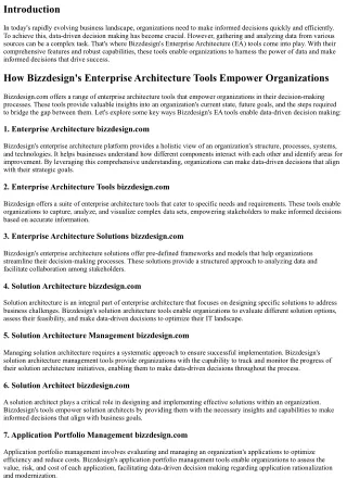 How Bizzdesign's Enterprise Architecture Tools Enable Data-driven Decision Makin