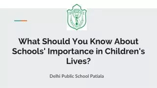 What Should You Know About Schools' Importance in Children's Lives_