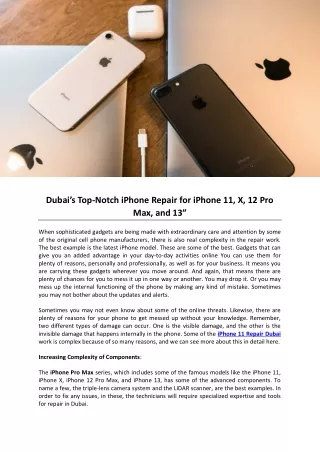Dubai’s Top-Notch iPhone Repair for iPhone 11, X, 12 Pro Max, and 13″