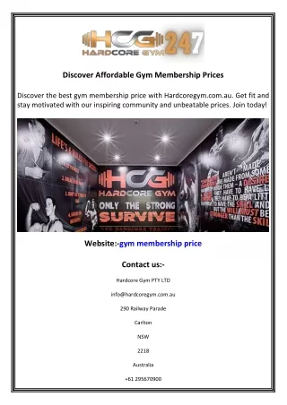 Discover Affordable Gym Membership Prices