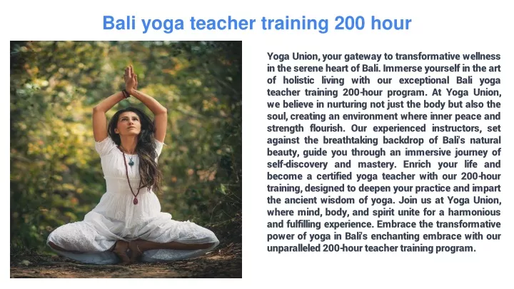 bali yoga teacher training 200 hour