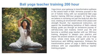 PPT - The Ultimate Journey: 200 Hour Yoga Teacher Training Goa With ...