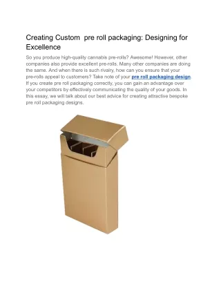 Creating Custom  pre roll packaging_ Designing for Excellence