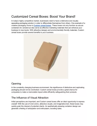 Customized Cereal Boxes_ Boost Your Brand