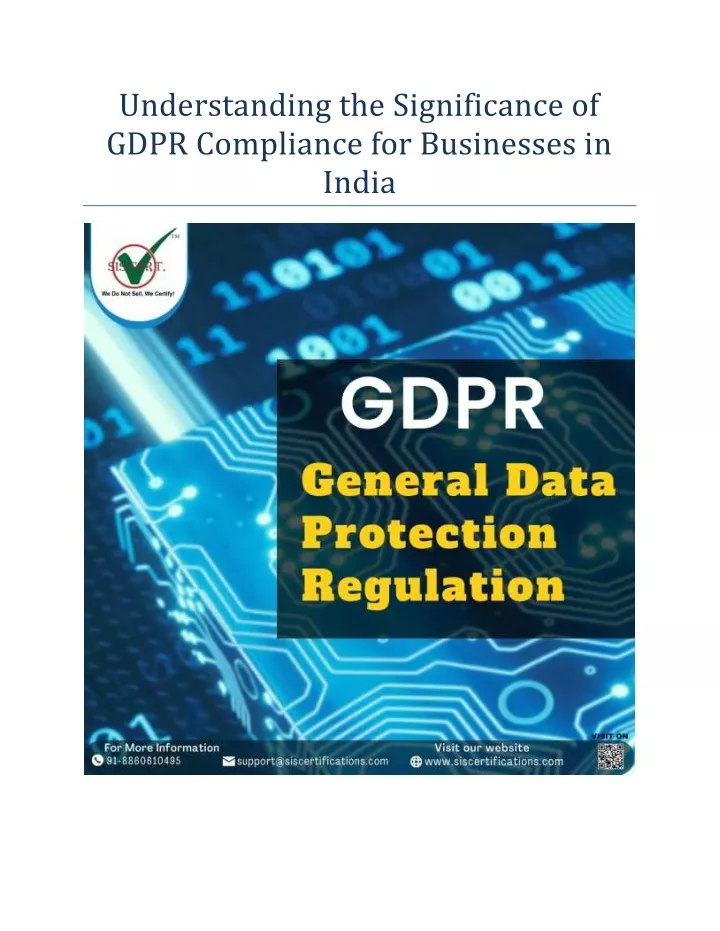 understanding the significance of gdpr compliance