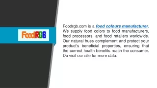 Food Colours Manufacturer  Foodrgb.com