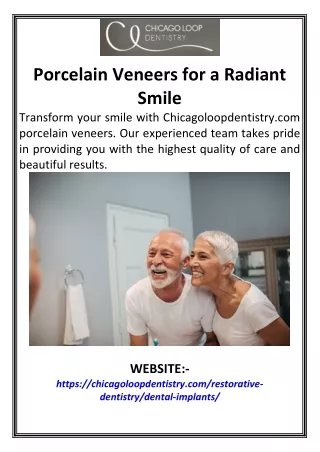 Porcelain Veneers for a Radiant Smile