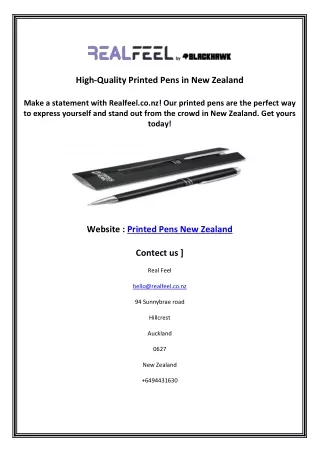 High-Quality Printed Pens in New Zealand