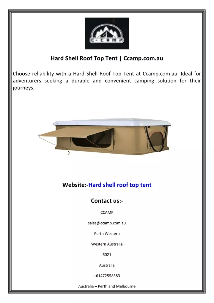 hard shell roof top tent ccamp com au