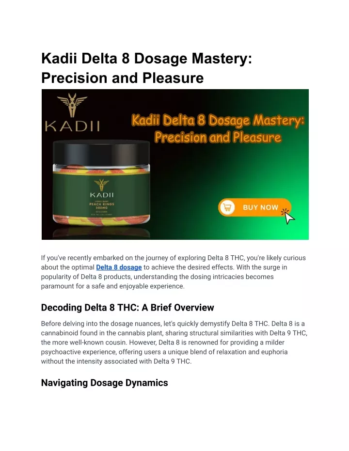 kadii delta 8 dosage mastery precision