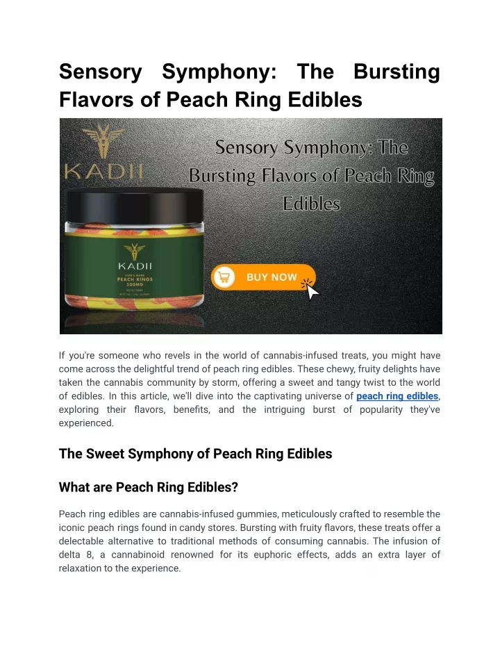 sensory flavors of peach ring edibles