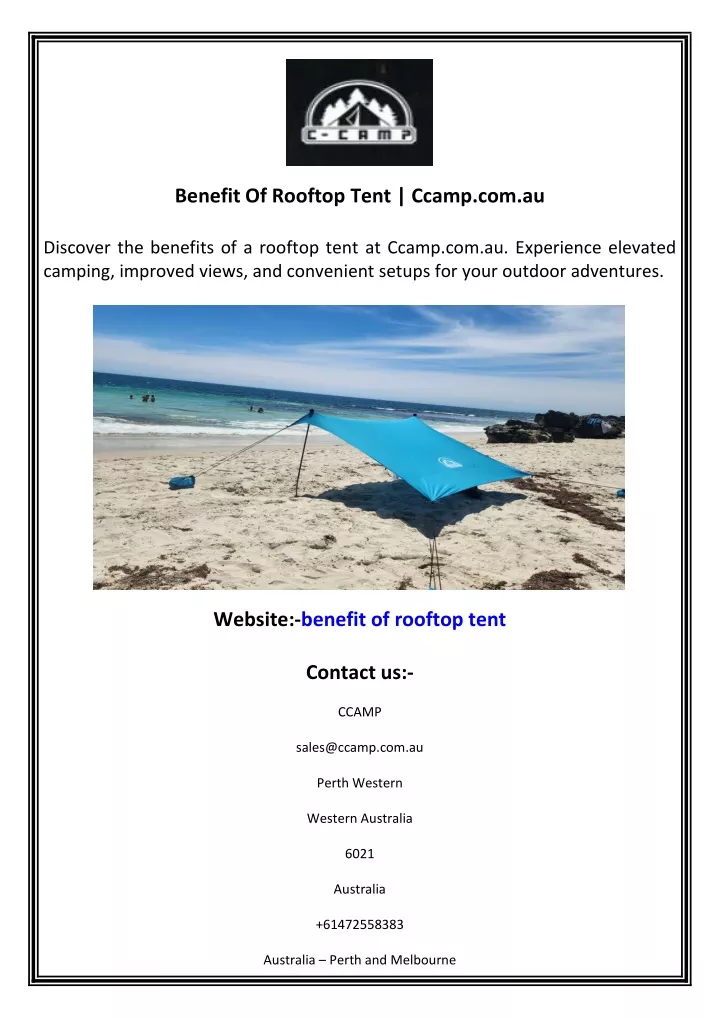 benefit of rooftop tent ccamp com au