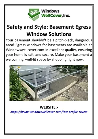 Safety and Style  Basement Egress Window Solutions