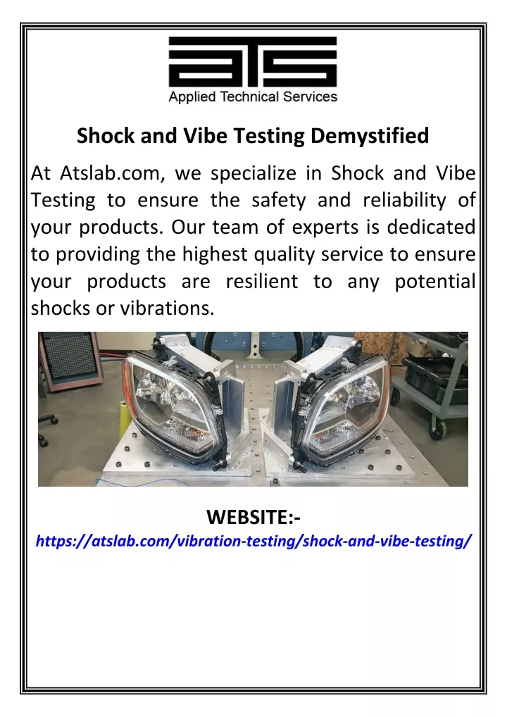 shock and vibe testing demystified