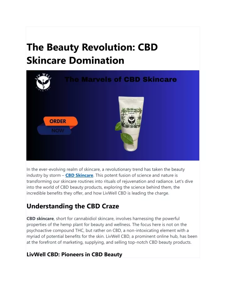 the beauty revolution cbd skincare domination