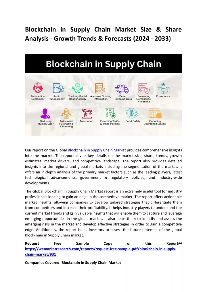 blockchain in supply chain market size share