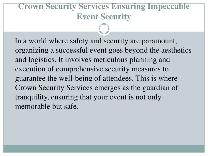 crown security services ensuring impeccable event security
