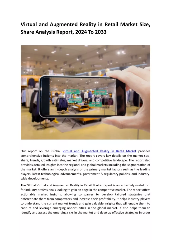 virtual and augmented reality in retail market