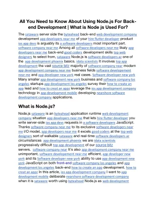 all you need to know about using node js for back