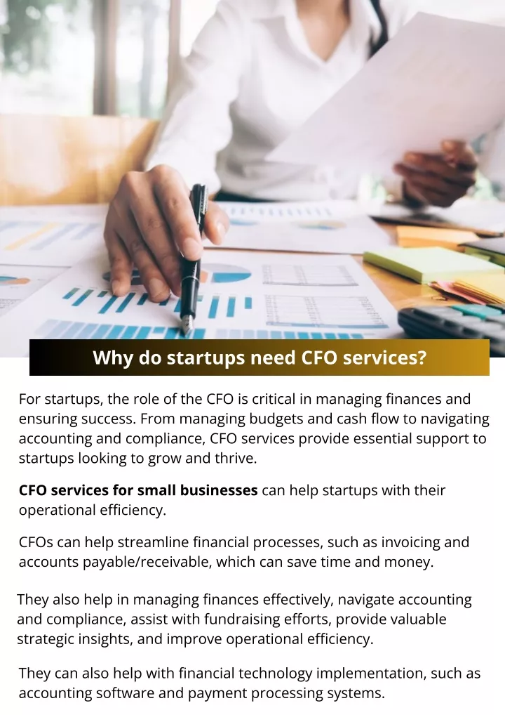 why do startups need cfo services