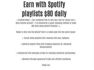 earn with spotify playlists 80 daily