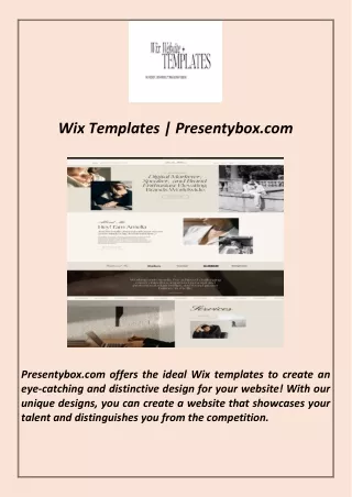 Wix Templates  Presentybox.com