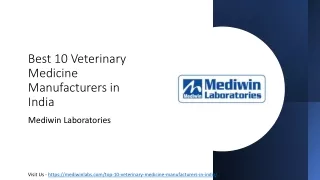 Best 10 Veterinary Medicine Manufacturers in India - Mediwin Laboratories