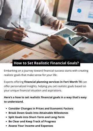 how to set realistic financial goals