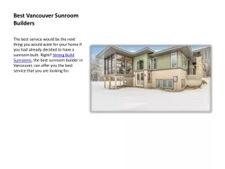 Best Vancouver Sunroom Builders