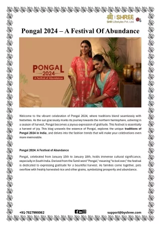 pongal 2024 a festival of abundance