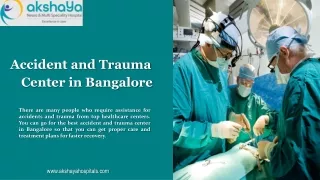 Accident and Trauma Center in Bangalore